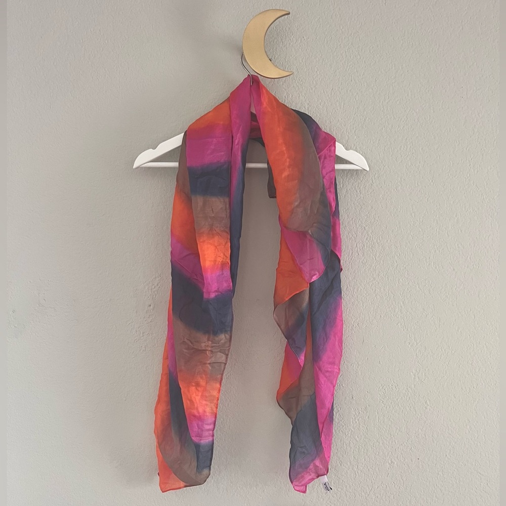 Lightweight Hand Painted Silk Scarf 41” x 41”